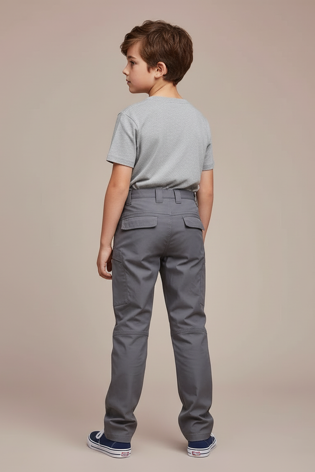Pantalon Cargo Gris Multipoches Décontracté Enfant - Polyester - vue 2