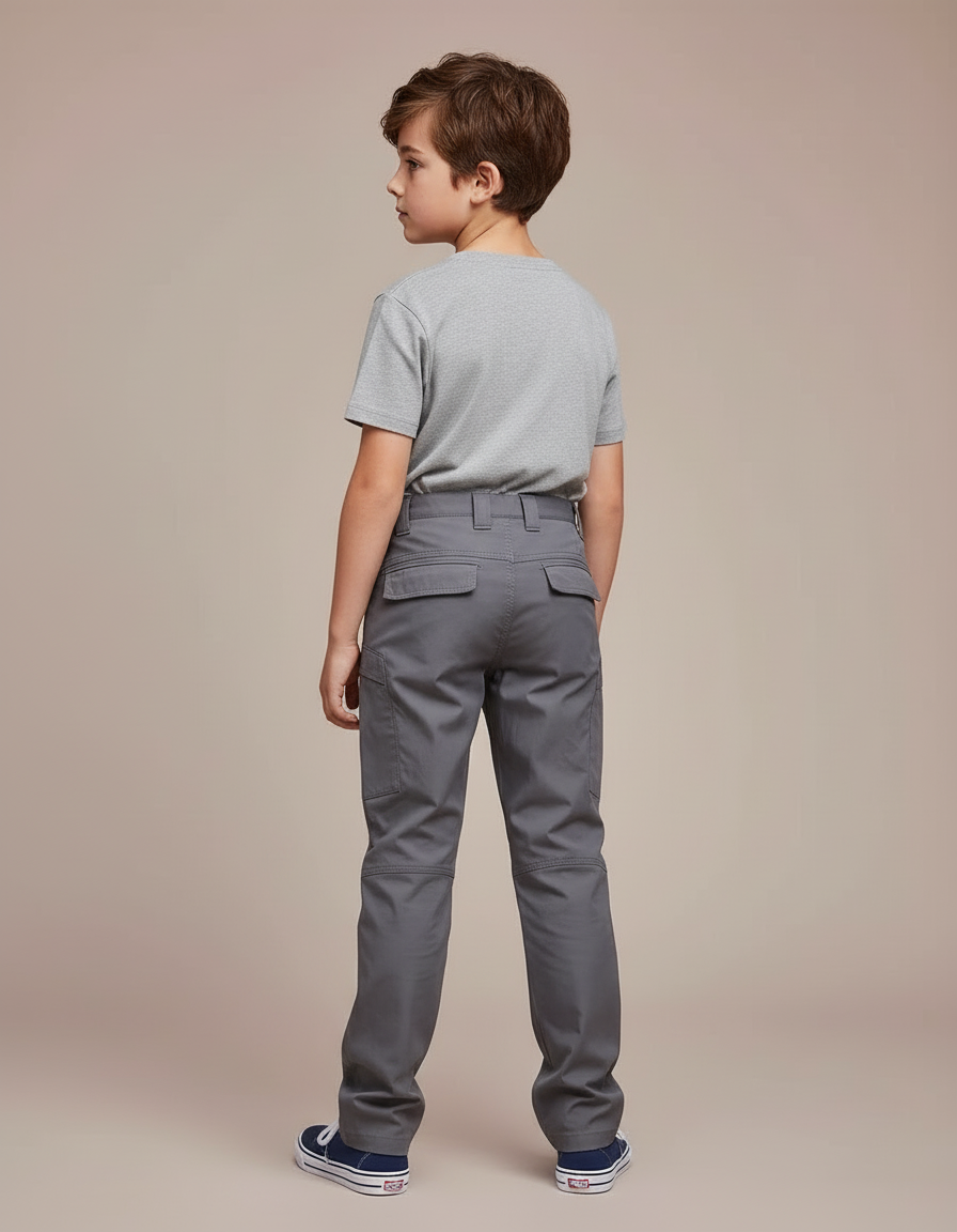 Pantalon Cargo Gris Multipoches Décontracté Enfant - Polyester - vue 2