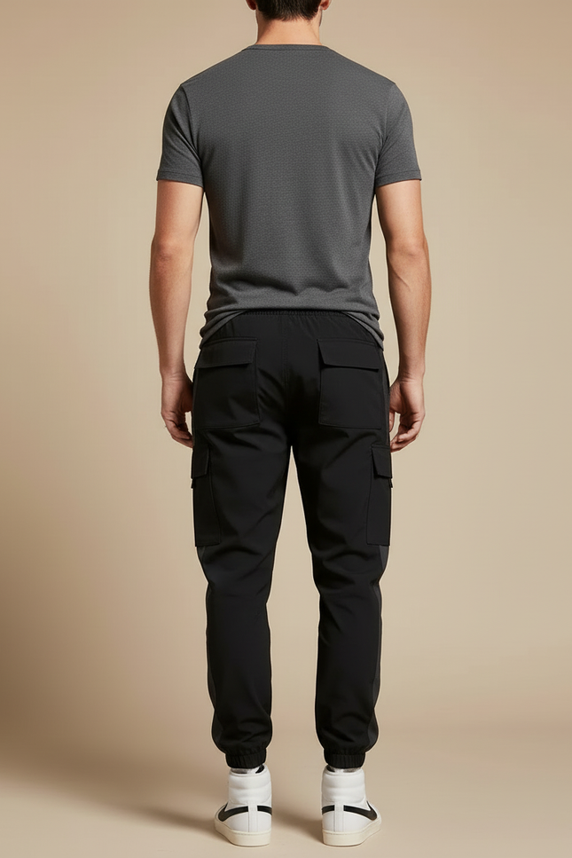 Pantalon Cargo Techwear - Noir Polyester - vue 2