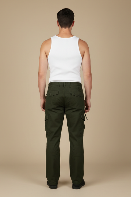 Pantalon Cargo Multipoche - Kaki Toile - vue 2