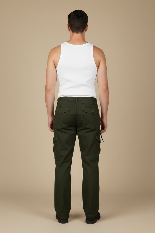 Pantalon Cargo Multipoche - Kaki Toile - vue 2