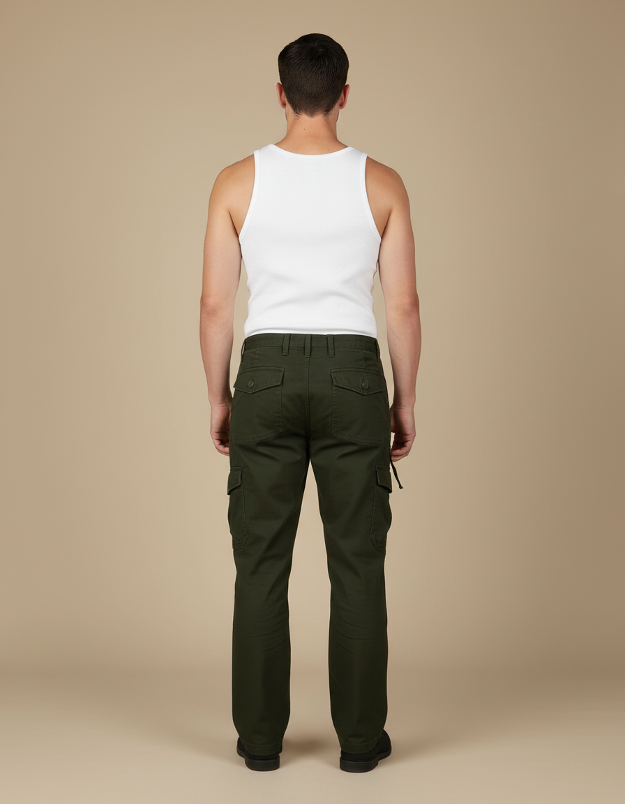 Pantalon Cargo Multipoche - Kaki Toile - vue 2
