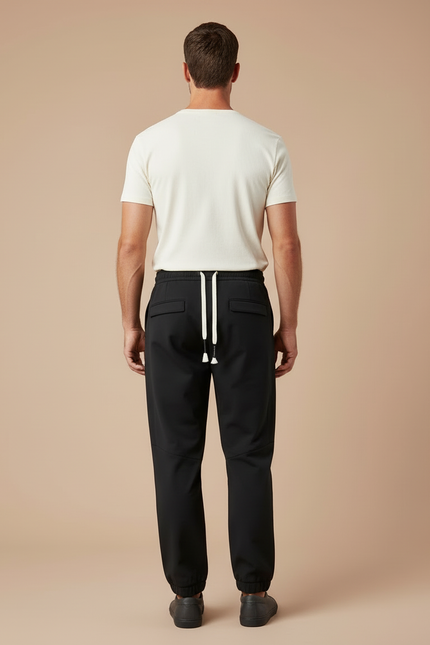 Pantalon Cargo Noir Homme Décontracté Poches Zippées - Polyester - vue 2