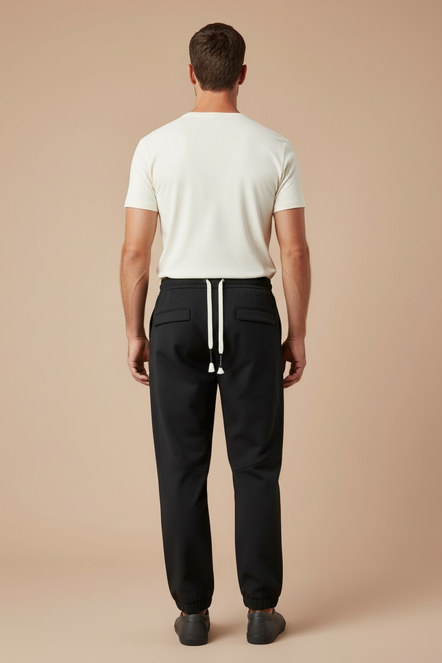 Pantalon Cargo Noir Homme Décontracté Poches Zippées - Polyester - vue 2