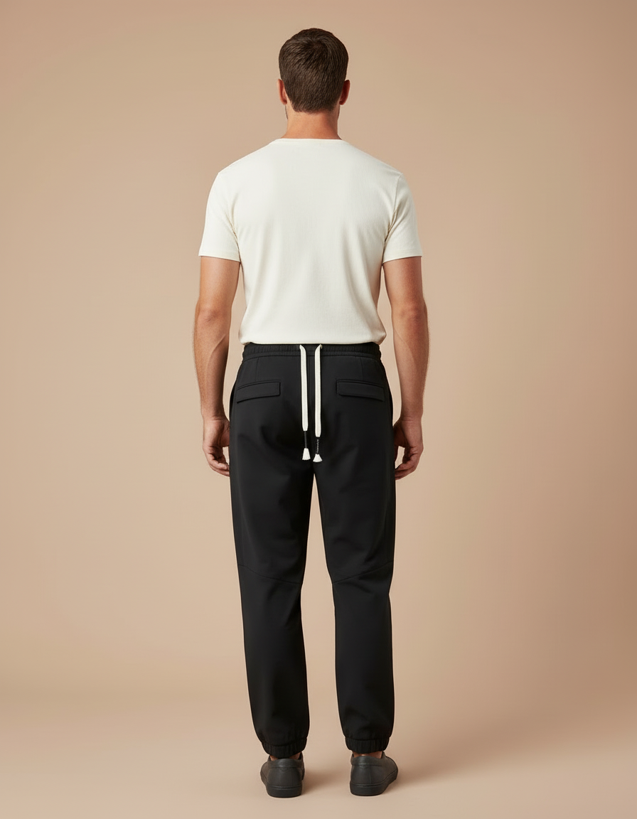 Pantalon Cargo Noir Homme Décontracté Poches Zippées - Polyester - vue 2