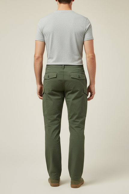 Pantalon Cargo Vert - Toile - vue 2
