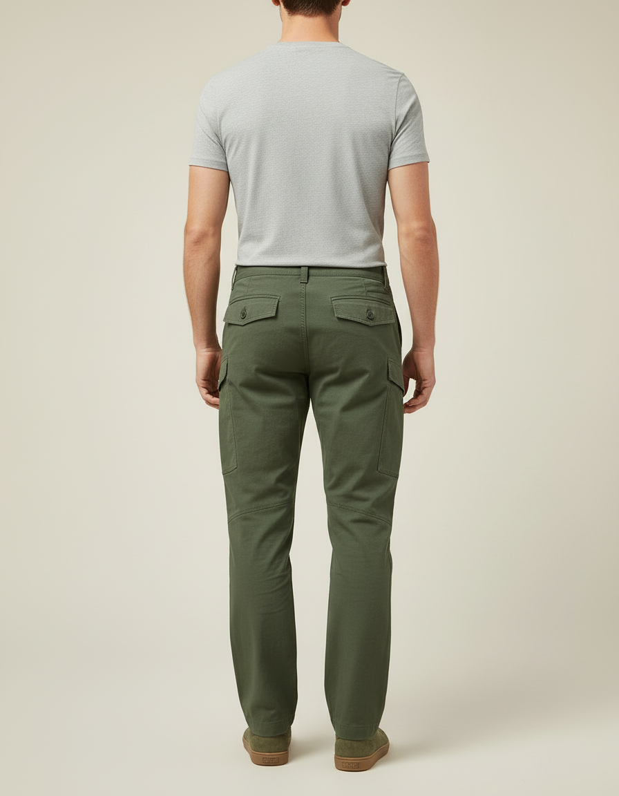 Pantalon Cargo Vert - Toile - vue 2