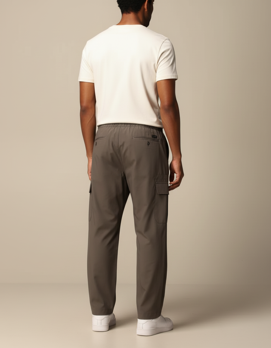 Pantalon Cargo Wide Leg - Kaki Polyester - vue 2