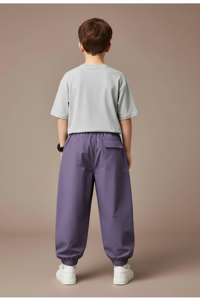 Pantalon Cargo Violet Ample Poches Garçon Casual - Polyester - vue 2
