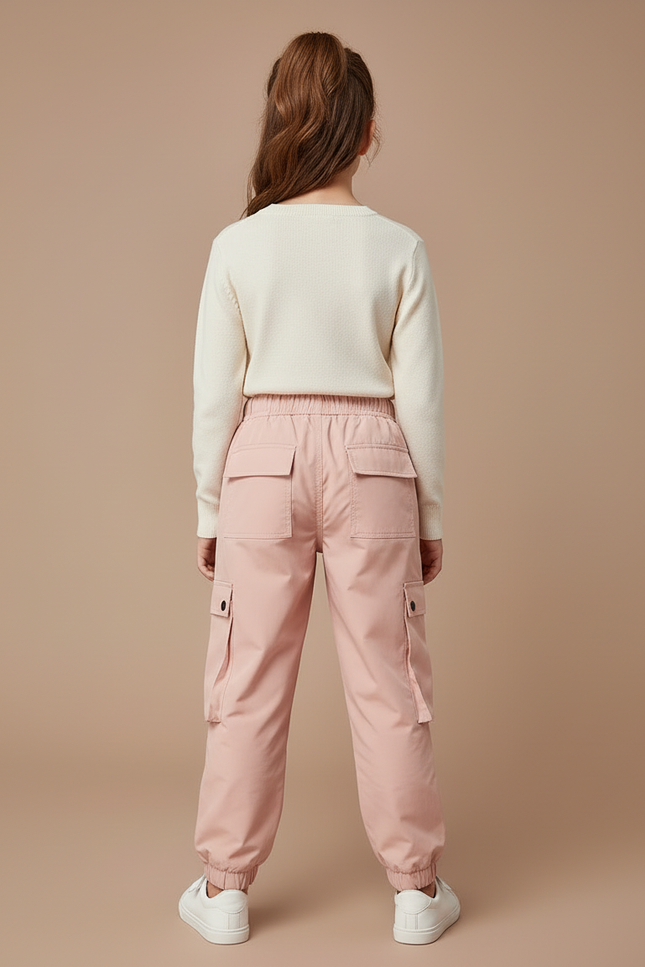 Pantalon Cargo Rose Ample Enfant Thermique - Polyester - vue 2