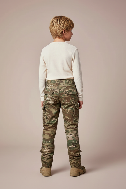 Pantalon Cargo Camouflage Militaire Enfant Tactique Robuste - Imprimé Toile - vue 2