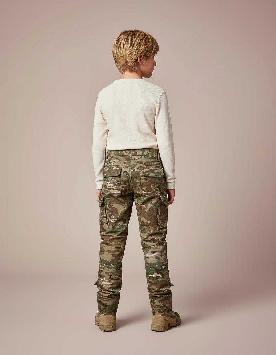 Pantalon Cargo Camouflage Militaire Enfant Tactique Robuste - Imprimé Toile - vue 2
