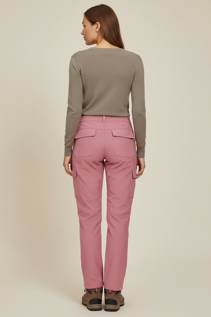 Pantalon Cargo Femme Rose Droit - Polyester - vue 2