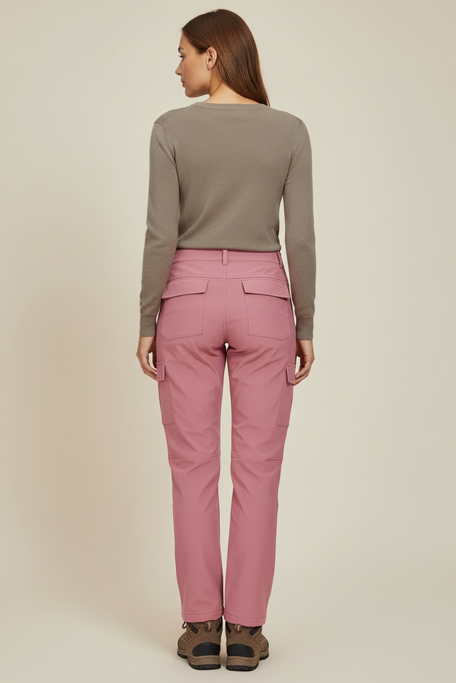 Pantalon Cargo Femme Rose Droit - Polyester - vue 2