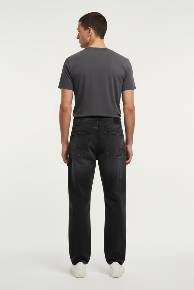 Pantalon Cargo Gris Foncé Ample Multipoches Décontracté - Jean - vue 2