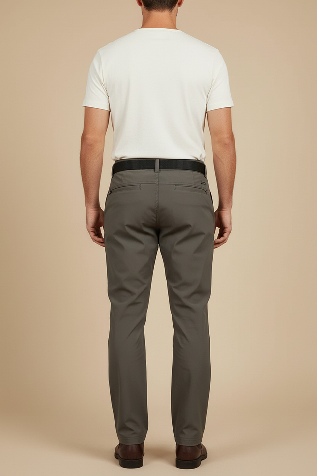 Pantalon Cargo Homme Gris Coupe Droite - Kaki Polyester - vue 2