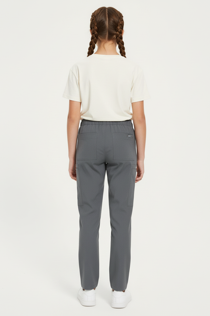 Pantalon Cargo Gris Ample Cordon Décontracté Enfant - Polyester - vue 2