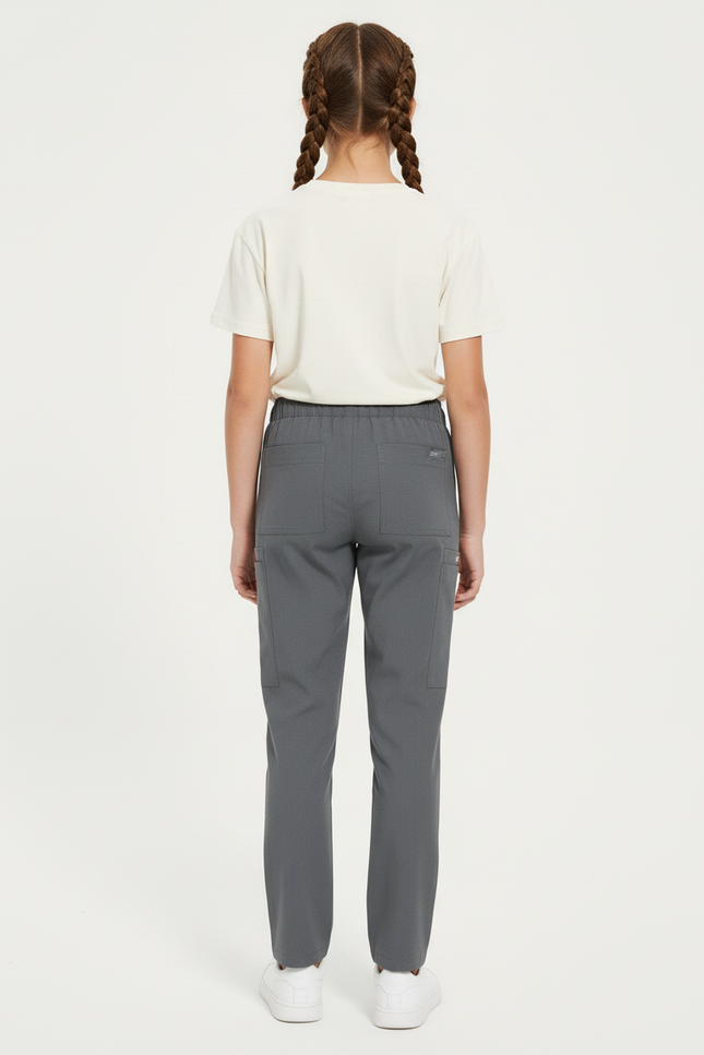 Pantalon Cargo Gris Ample Cordon Décontracté Enfant - Polyester - vue 2