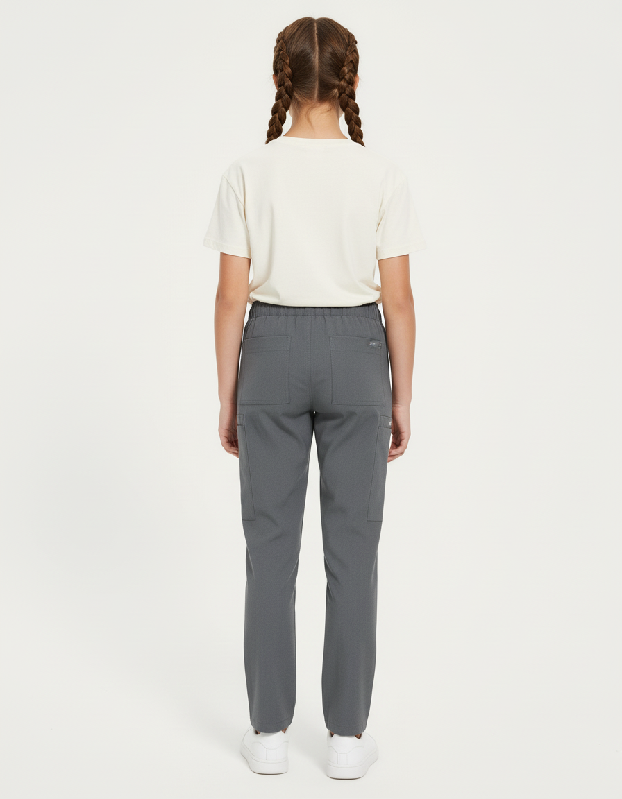 Pantalon Cargo Gris Ample Cordon Décontracté Enfant - Polyester - vue 2