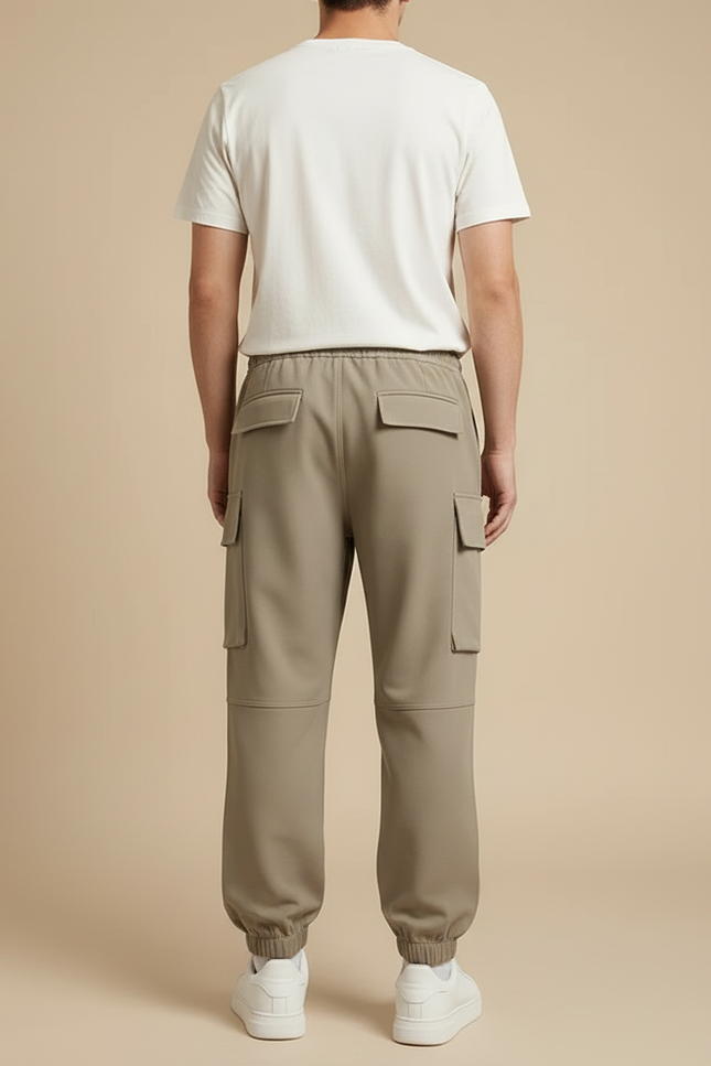 Pantalon Cargo Kaki Ample Décontracté Homme Streetwear - Molleton - vue 2