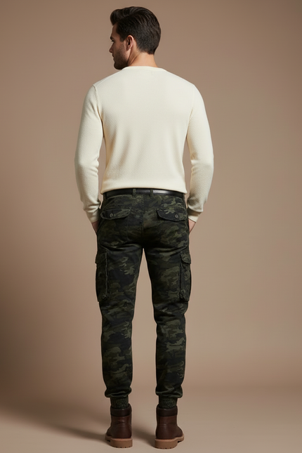 Pantalon Cargo Camouflage Militaire Multi-Poches Homme - Multicolore Toile - vue 2