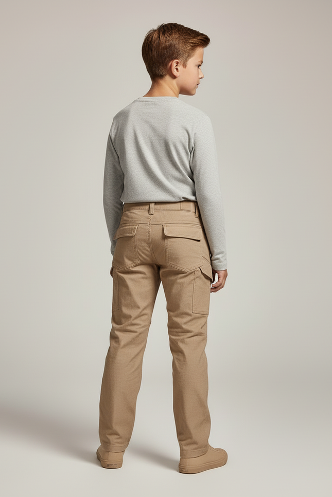 Pantalon Cargo Beige Enfant Robuste Multi-Poches - Toile - vue 2