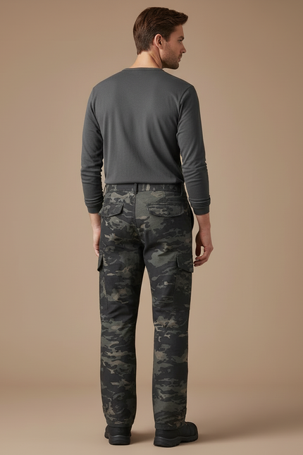 Pantalon Cargo Camouflage Militaire Ample Multipoches Homme - Multicolore Toile - vue 2