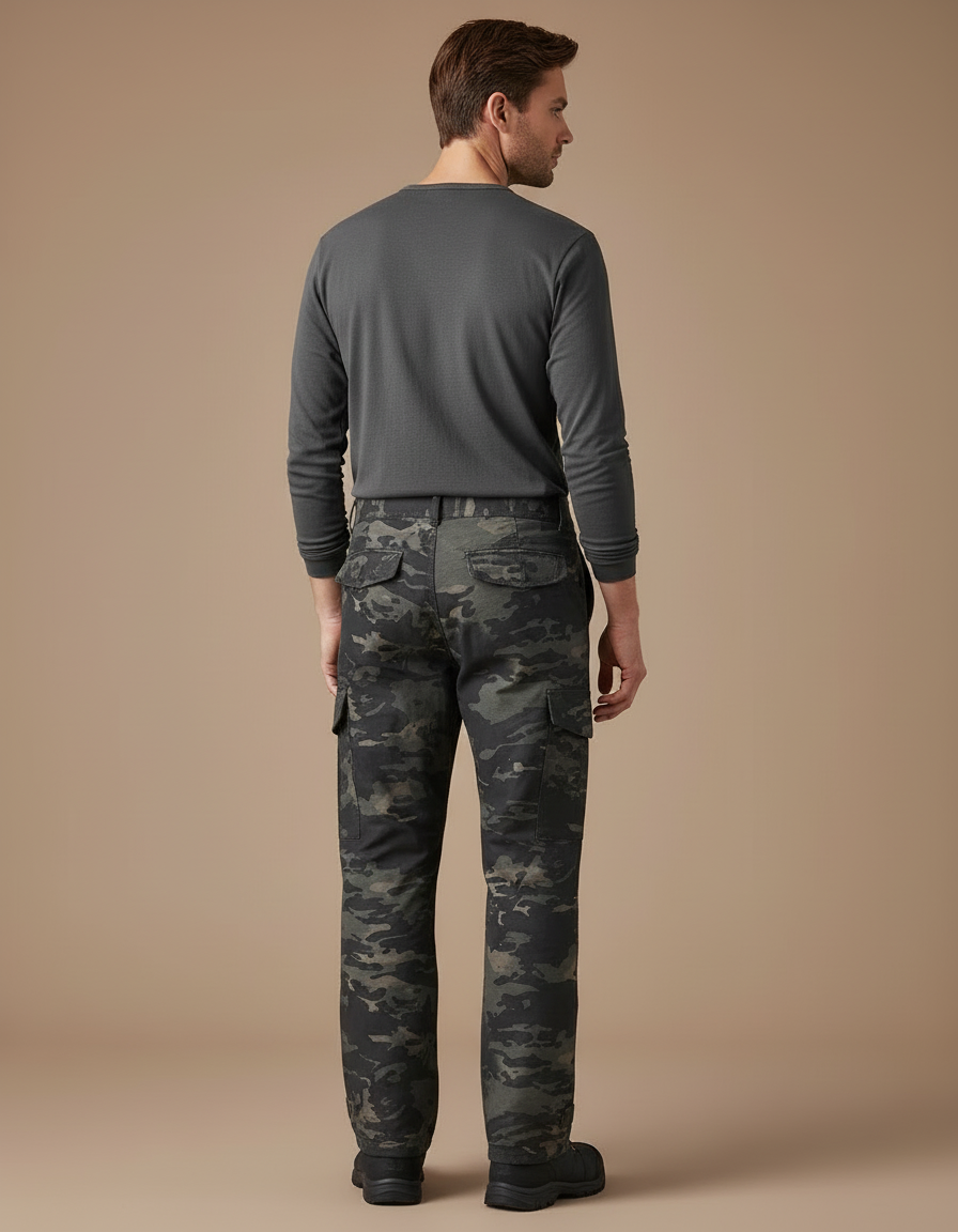 Pantalon Cargo Camouflage Militaire Ample Multipoches Homme - Multicolore Toile - vue 2