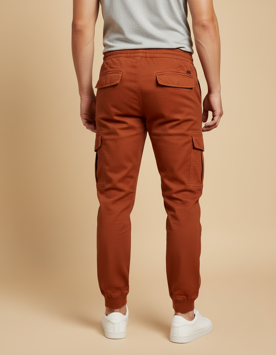 Pantalon Cargo Extensible Homme - Orange Toile - vue 2