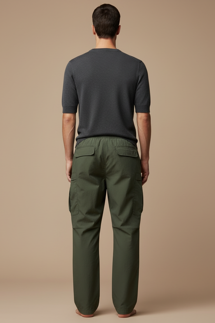 Pantalon Cargo Kaki Ample Léger Décontracté Homme - Polyester - vue 2