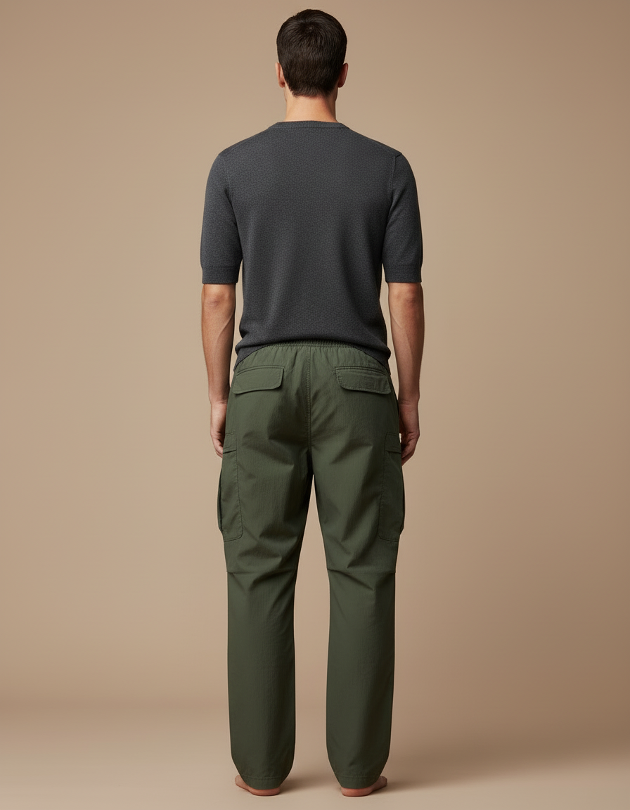 Pantalon Cargo Kaki Ample Léger Décontracté Homme - Polyester - vue 2