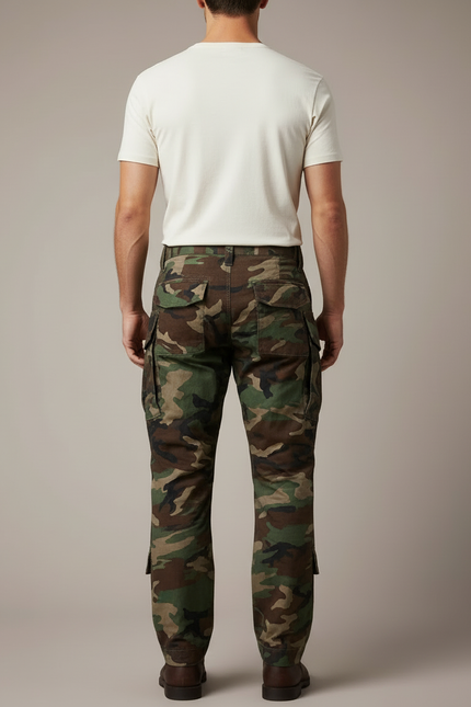 Pantalon Cargo Camouflage Militaire Renforcé Genoux Homme - Multicolore Toile - vue 2