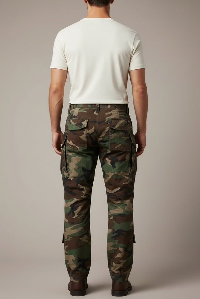 Pantalon Cargo Camouflage Militaire Renforcé Genoux Homme - Multicolore Toile - vue 2