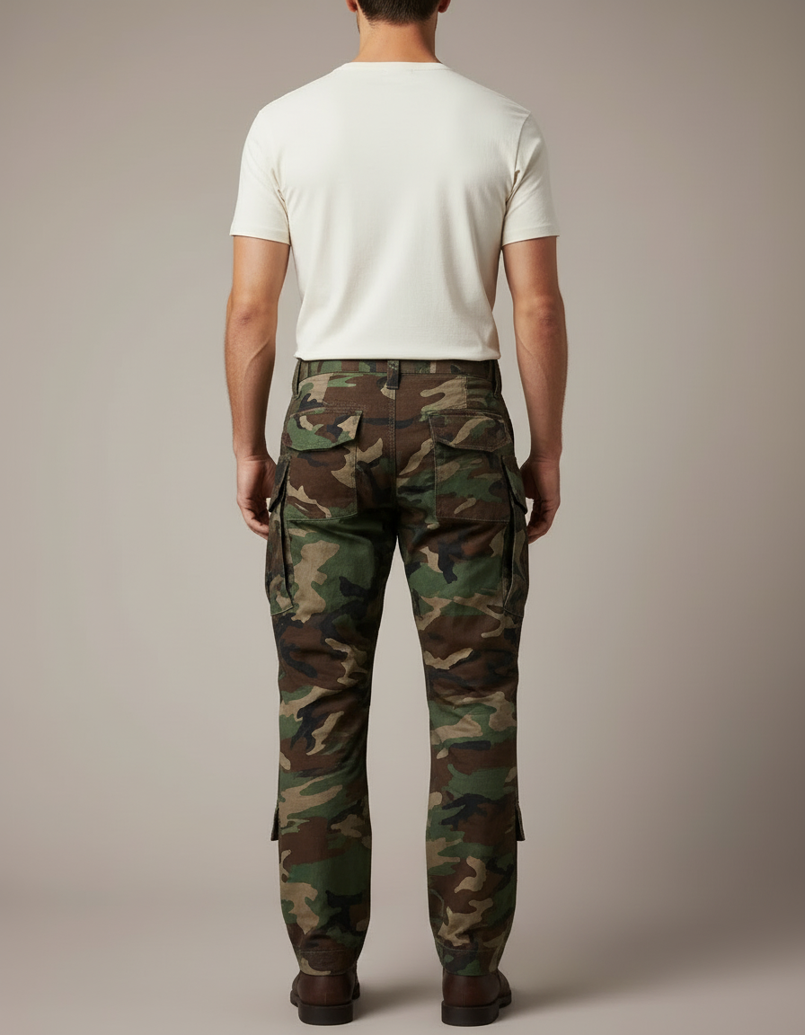 Pantalon Cargo Camouflage Militaire Renforcé Genoux Homme - Multicolore Toile - vue 2