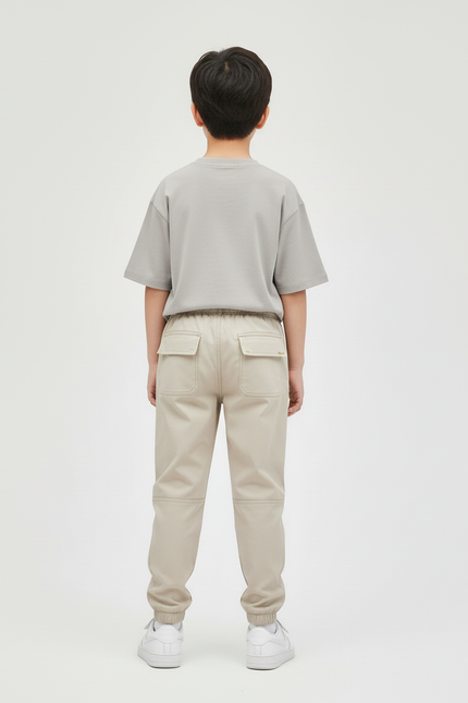 Pantalon Cargo Beige Coton Multipoches Enfant - vue 2
