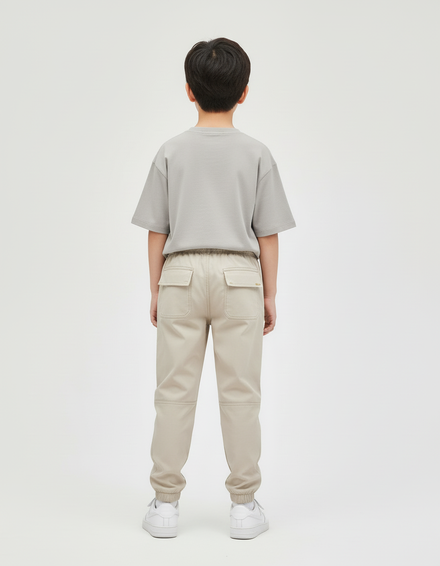 Pantalon Cargo Beige Coton Multipoches Enfant - vue 2