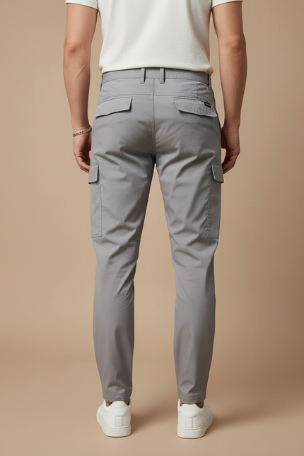 Pantalon Cargo Gris Extensible Multipoches Homme - Polyester - vue 2