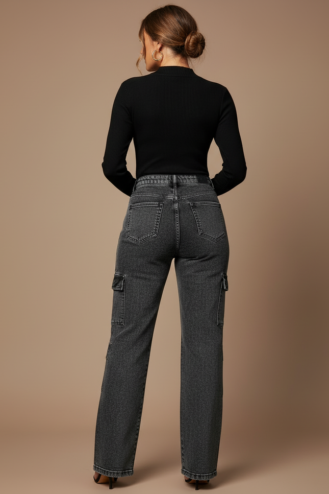 Pantalon Cargo Plus Size - Gris Jean - vue 2