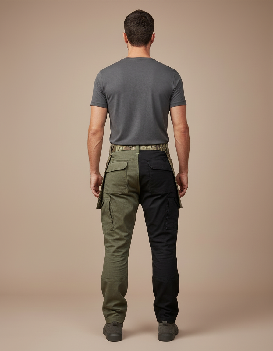 Pantalon Cargo Camouflage Militaire Bicolore Tactique Robuste - Multicolore Toile - vue 2