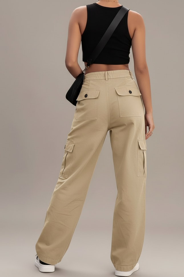 Pantalon Cargo Sable - Beige Toile - vue 2