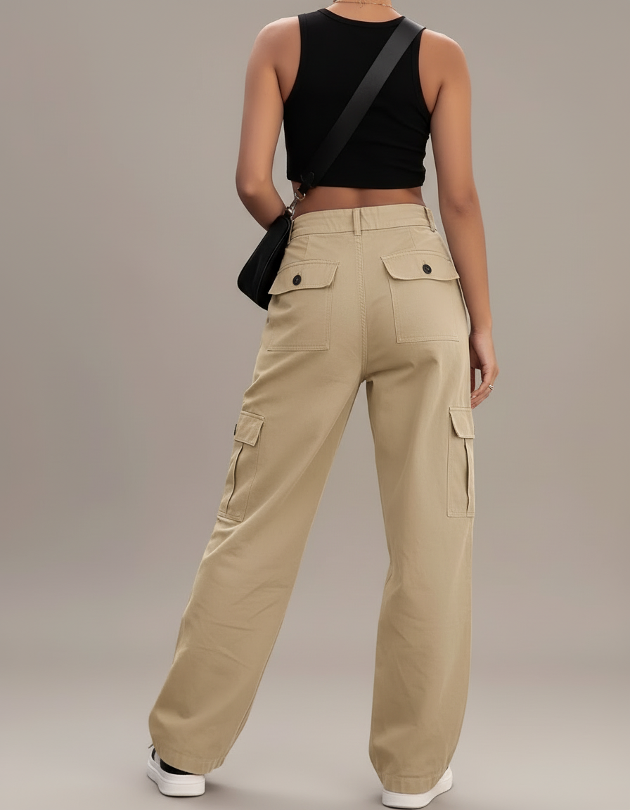 Pantalon Cargo Sable - Beige Toile - vue 2