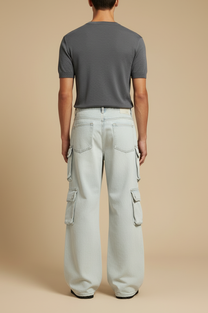 Pantalon Cargo Ample Multipoches Jean Clair Homme - Bleu - vue 2