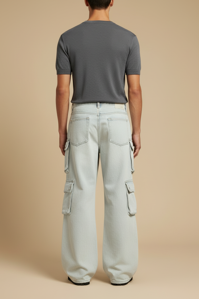 Pantalon Cargo Ample Multipoches Jean Clair Homme - Bleu - vue 2