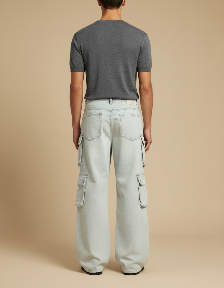 Pantalon Cargo Ample Multipoches Jean Clair Homme - Bleu - vue 2