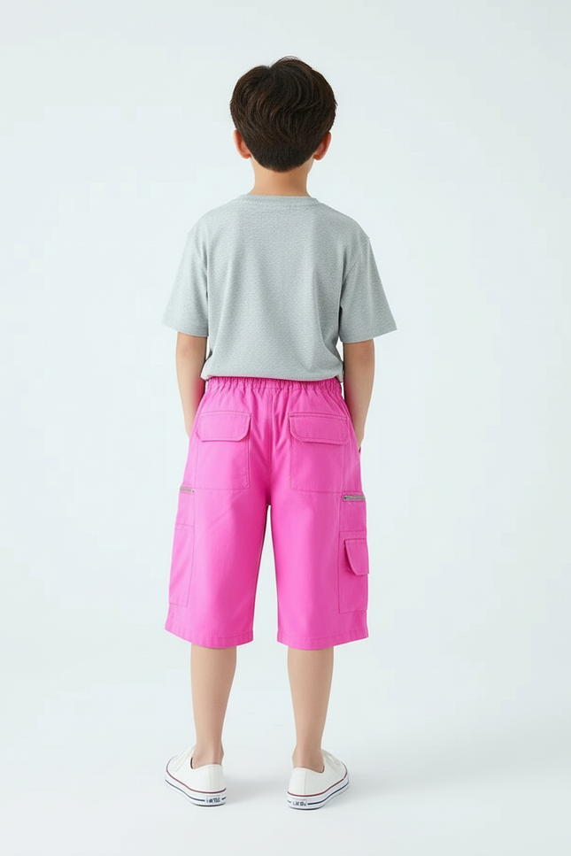 Pantalon Cargo Rose Ample Coton Poches Zippées - vue 2
