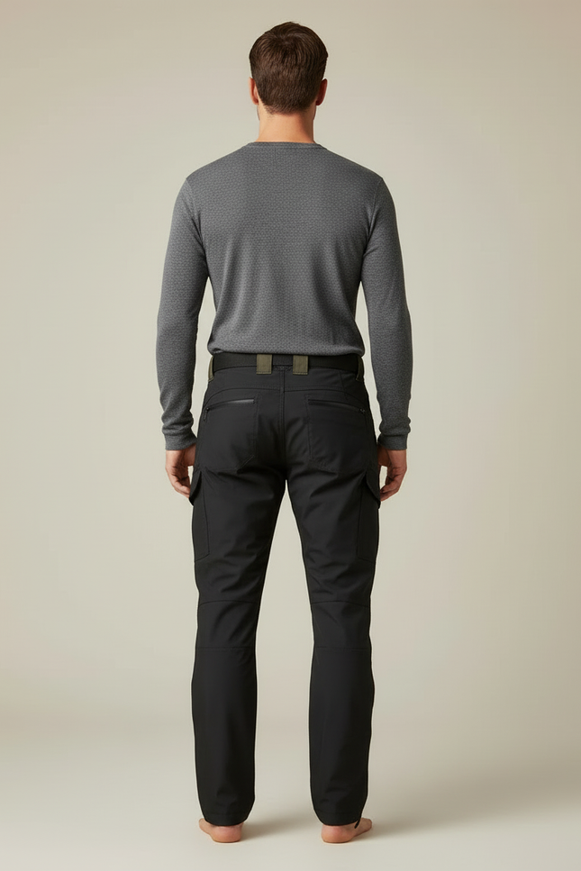 Pantalon Cargo Noir Homme Technique Multipoches Urbain - Polyester - vue 2