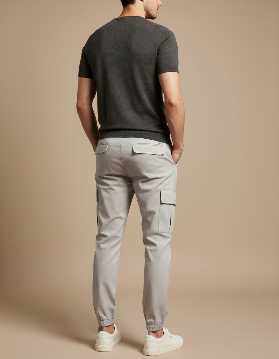 Pantalon Streetwear Cargo - Gris Gabardine - vue 2