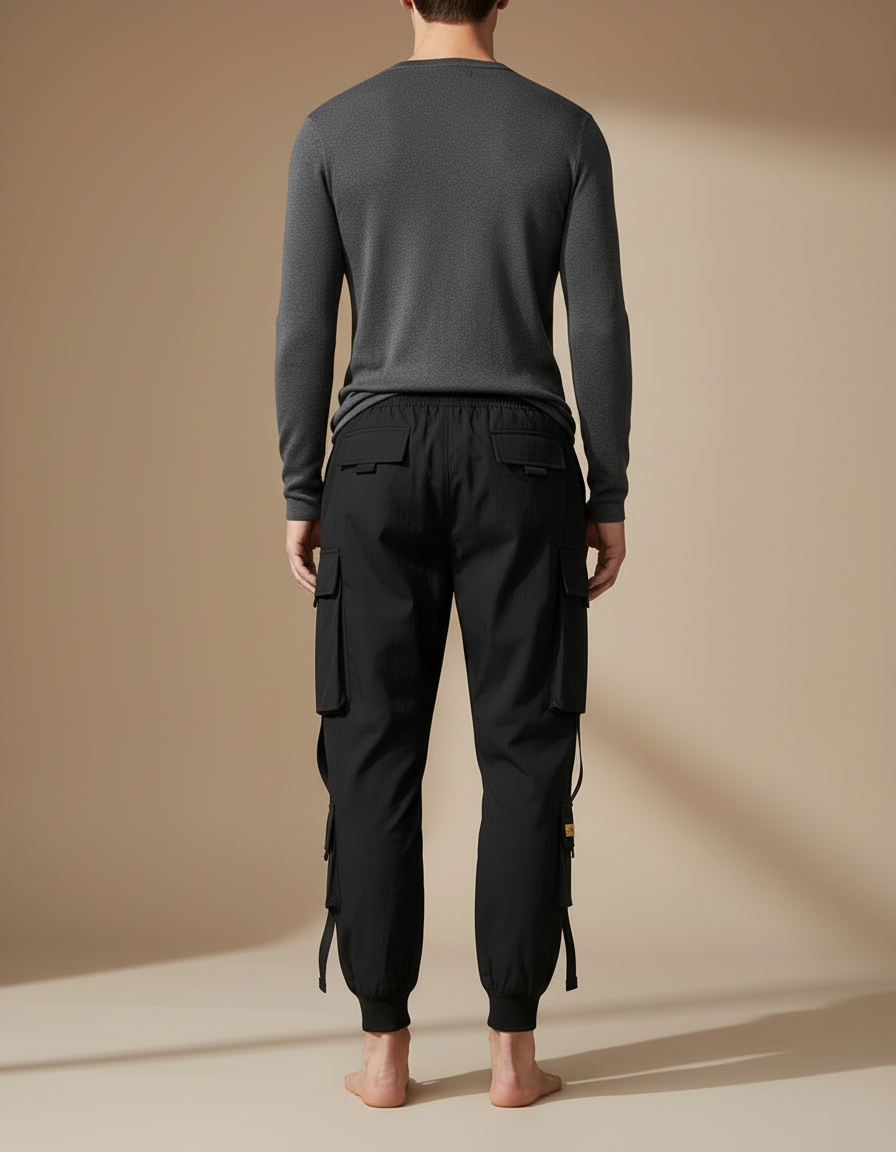 Pantalon Cargo En Nylon - Noir Polyester - vue 2