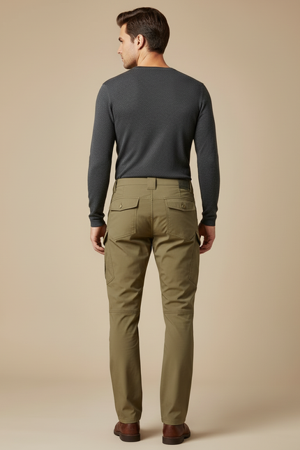 Pantalon Cargo Kaki Homme Décontracté Multipoches - Gabardine - vue 2