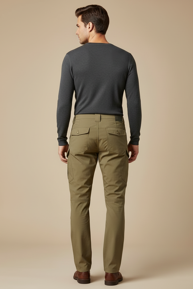 Pantalon Cargo Kaki Homme Décontracté Multipoches - Gabardine - vue 2